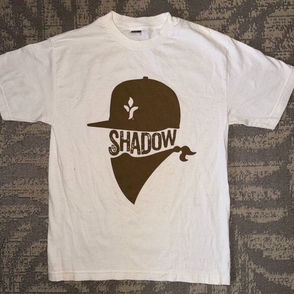Rare DJ Shadow T-Shirt, M, White with Brown Graffiti Artist Graphic Design - Picture 2 of 5